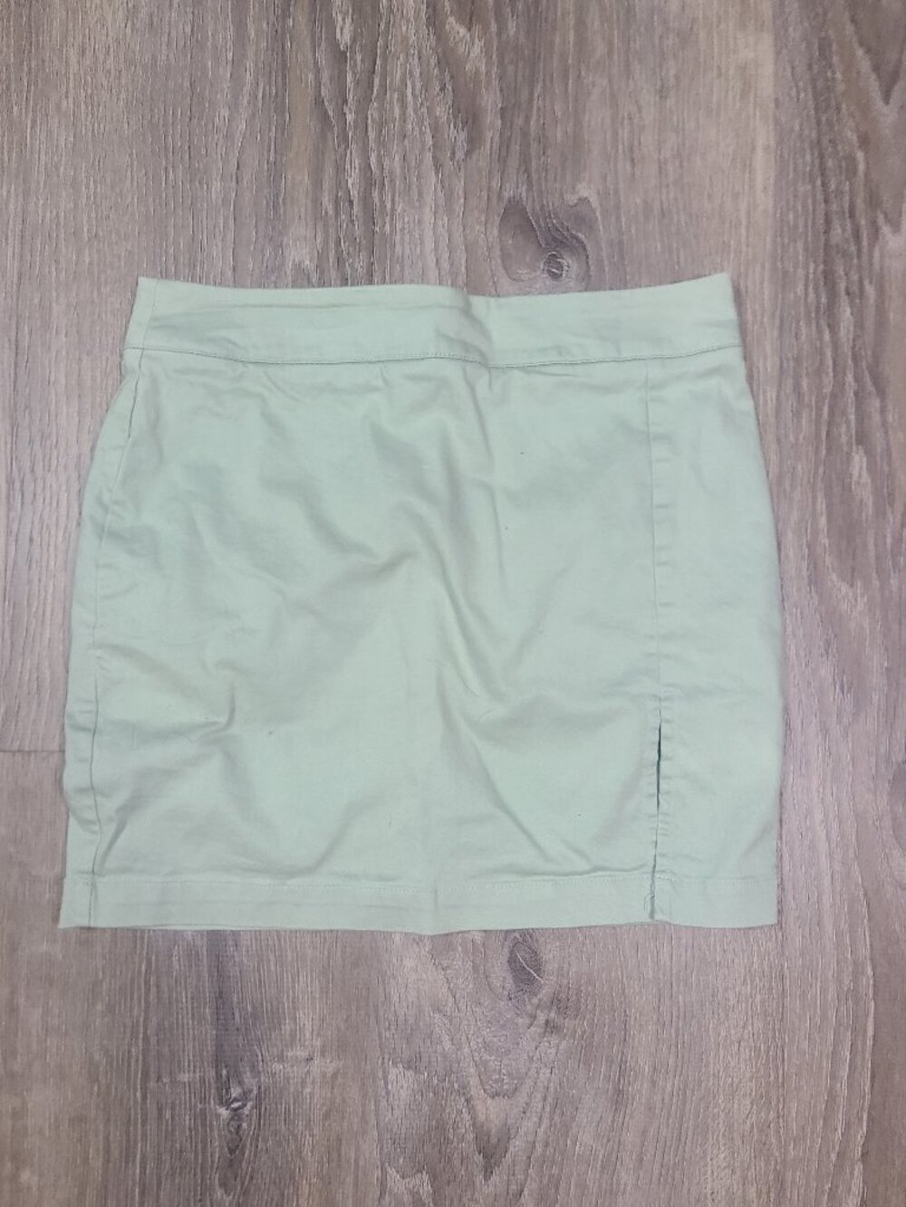 Mable Light Green Mini Skirt with Side Slit - Size Small S